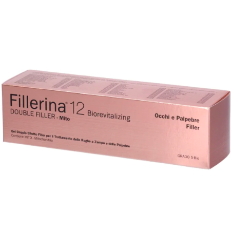 Fillerina 12 double filler mito occhi e palpebre gel biorevitalizing grado 5 bio dispenser eye massage tip 15 ml
