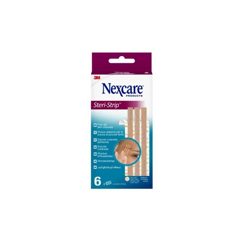 Cerotto per sutura steri strip skin 6x75 mm 6 strisce Cerotto per sutura steri strip skin 6x75 mm 6 strisce