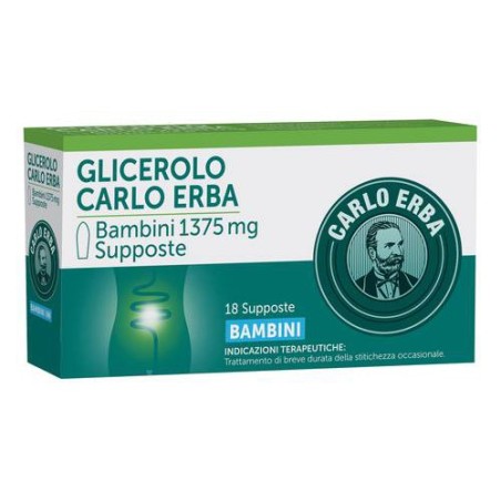 Glicerolo (carlo erba) bb 18 supp 1.375 mg Glicerolo (carlo erba) bb 18 supp 1.375 mg