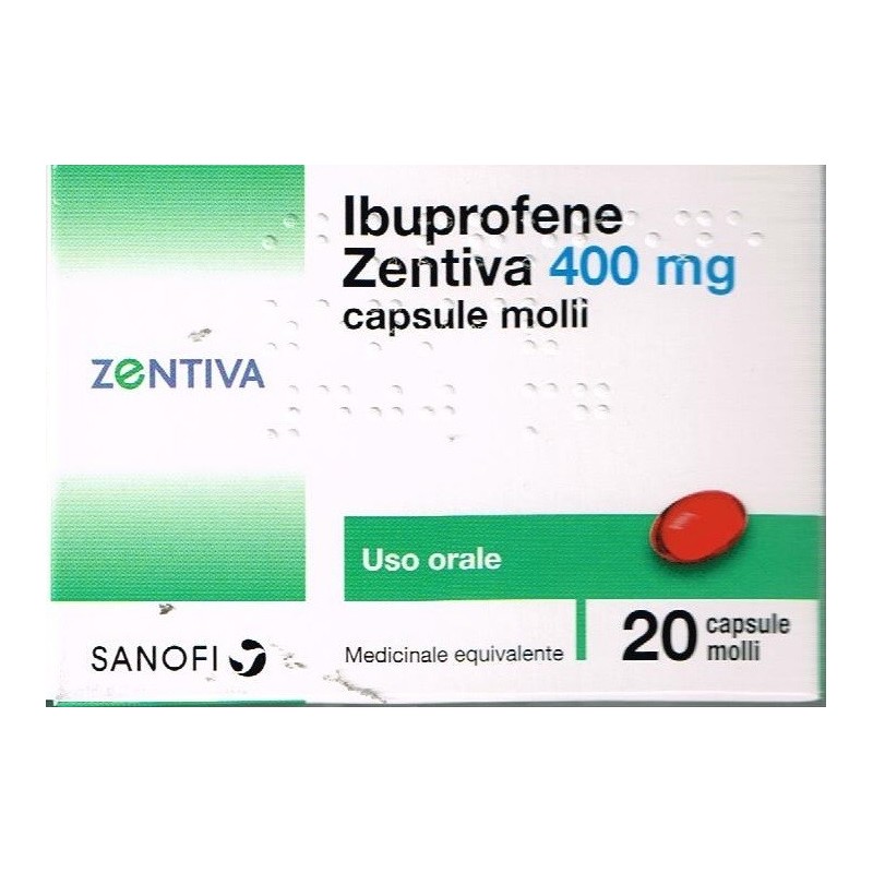 Ibuprofene (zentiva) 20 capsule molli 400 mg