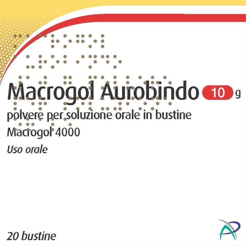 Macrogol (aurobindo) orale polvere soluz 20 bustine 10 g