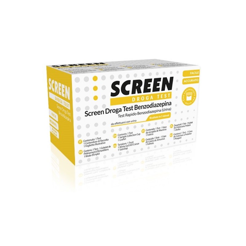 Screen droga test benzodiazepine test antidroga con contenitore urina