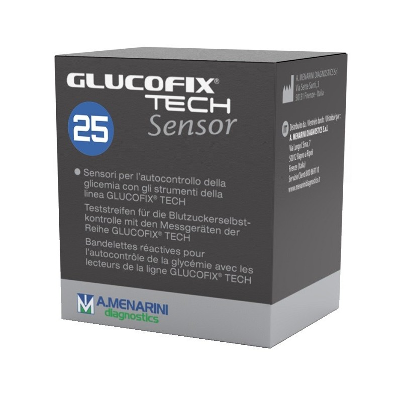 Strisce misurazione glicemia glucofix tech sensor 25 pezzi