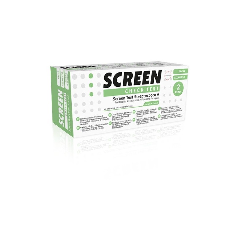 Screen test rapido streptococco tampone faringeo screen 2 pezzi self test strep a