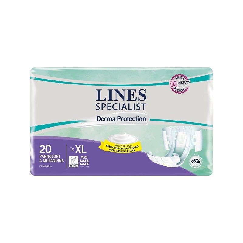 Pannolone a mutandina lines specialist derma maxi xl 20 pezzi Pannolone a mutandina lines specialist derma maxi xl 20 pezzi