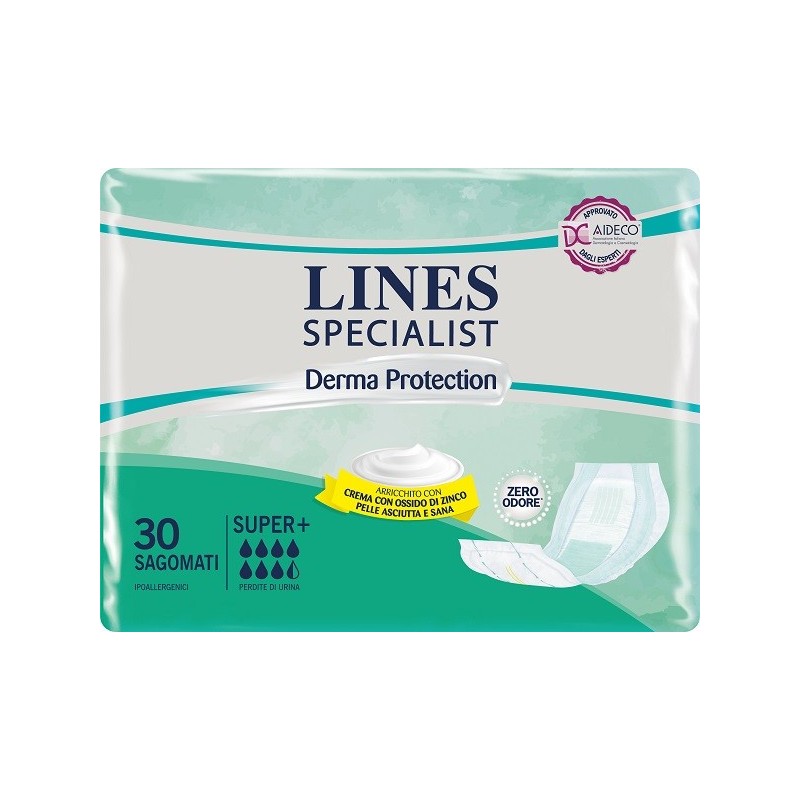 Pannolone per incontinenza lines specialist derma sagomato super+ 30 pezzi Pannolone per incontinenza lines specialist derma sagomato super+ 30 pezzi