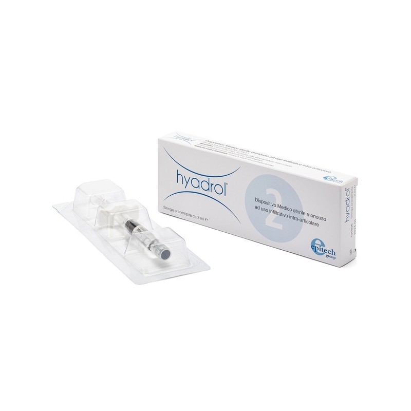 Siringa intra-articolare hyadrol con acido ialuronico 1% e adelmitrol 2% capacita' 2 ml