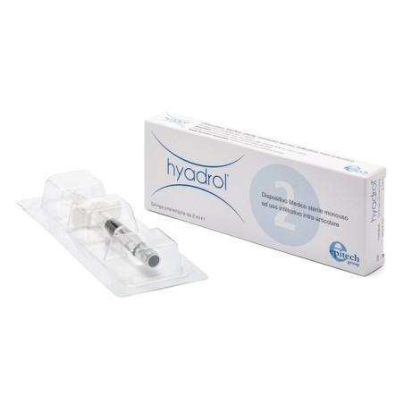 Siringa intra-articolare hyadrol con acido ialuronico 1% e adelmitrol 2% capacita' 2 ml Siringa intra-articolare hyadrol con acido ialuronico 1% e adelmitrol 2% capacita' 2 ml