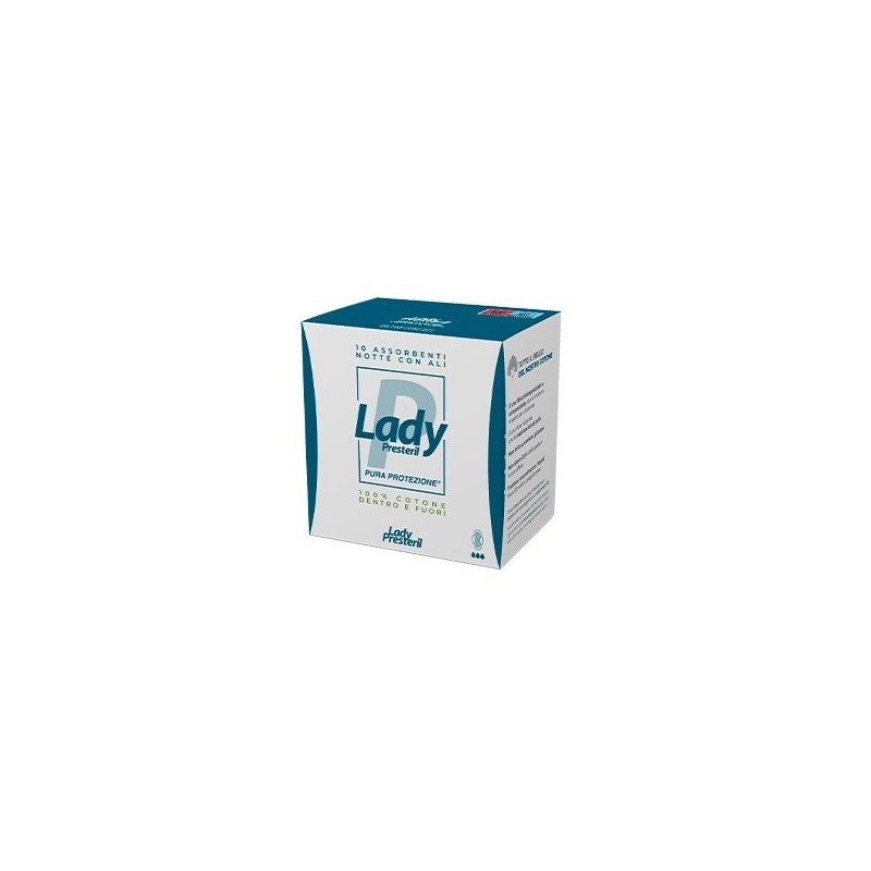 Lady presteril assorbenti notte con ali ripiegati biodegradabili 10 pezzi