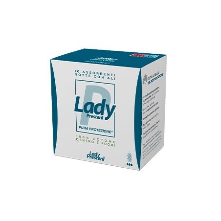 Lady presteril assorbenti notte con ali ripiegati biodegradabili 10 pezzi