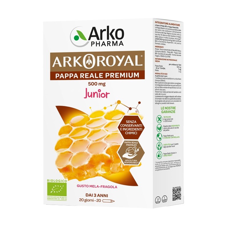 Arkoroyal junior pappa reale 500mg bio 20 fialoidi promo