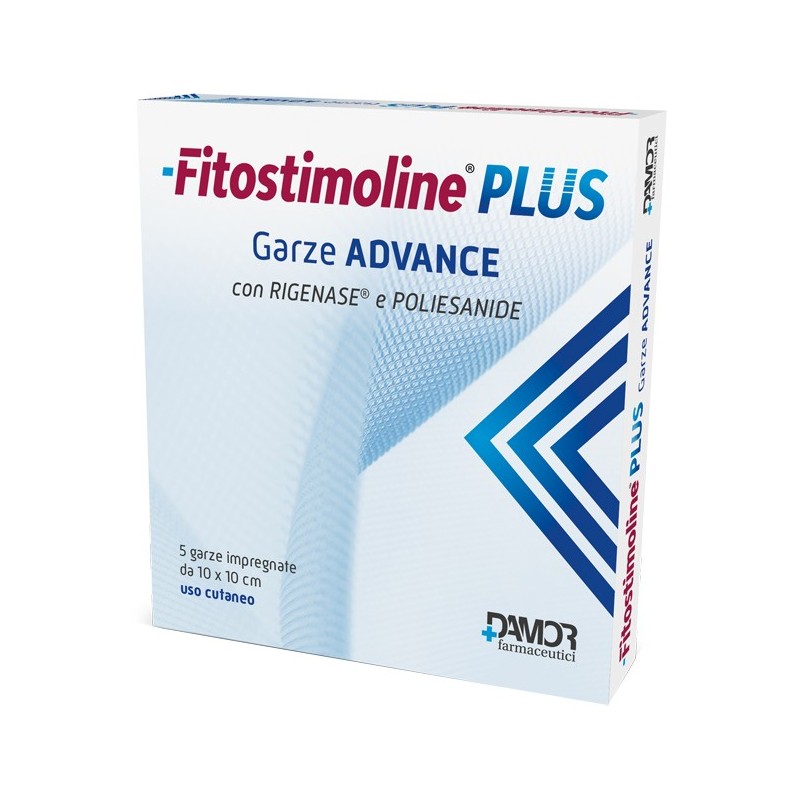 Fitostimoline plus garze advance impregnate 10x10 cm 5 pezzi