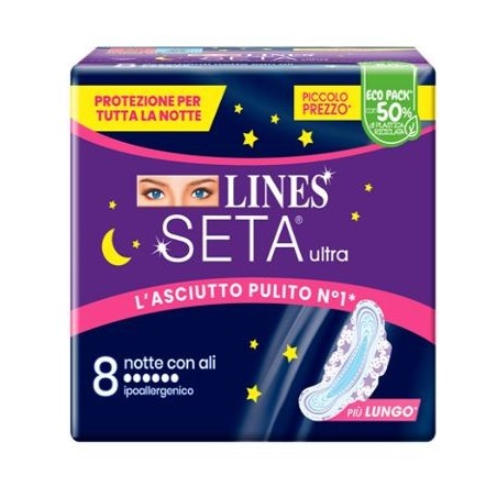 Lines seta ultra assorbenti notte dwct 8 pezzi