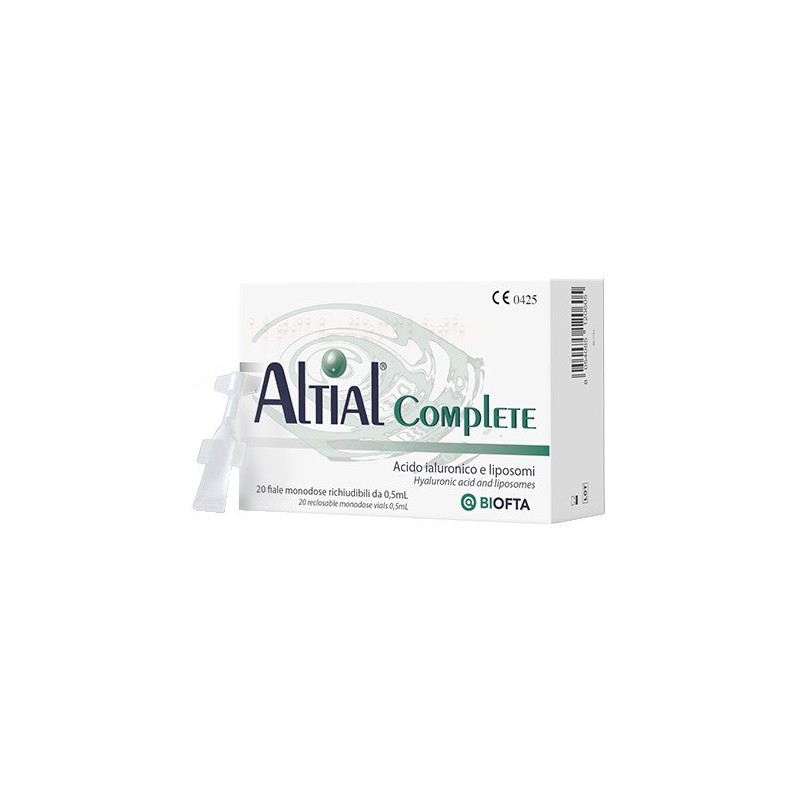 Soluzione oftalmica lubrificante altial complete 4 strip da5 flaconi da 0,5 ml