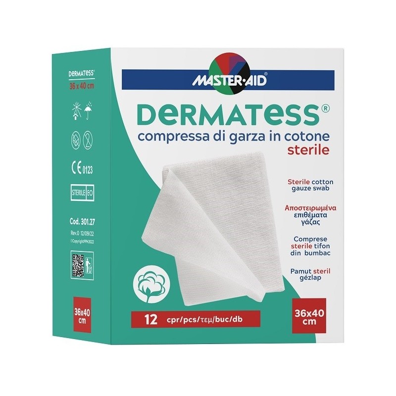Garza idrofila dermatess cotone 36x40 12 pezzi