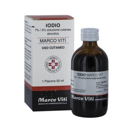 Iodio soluzione alcolica i (marco viti) soluz cutanea 50 ml7% + 5% Iodio soluzione alcolica i (marco viti) soluz cutanea 50 ml7% + 5%