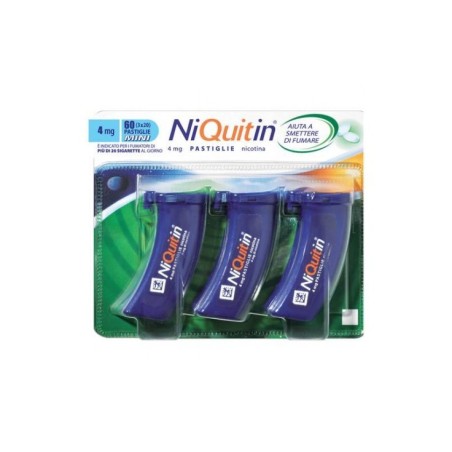 Niquitin 60 pastiglie 4 mg menta flacone Niquitin 60 pastiglie 4 mg menta flacone
