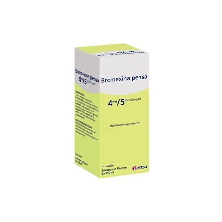 Bromexina (pensa) sciroppo 250 ml 4 mg/5 ml Bromexina (pensa) sciroppo 250 ml 4 mg/5 ml