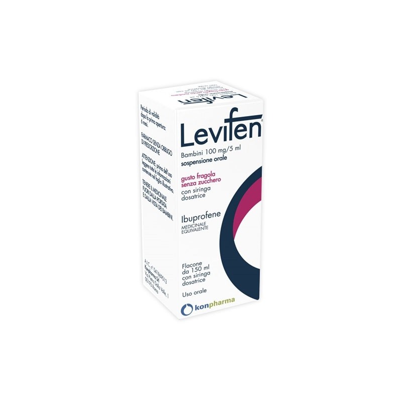 Levifen orale sosp 150 ml 100 mg/5 ml gusto fragola senza zucchero