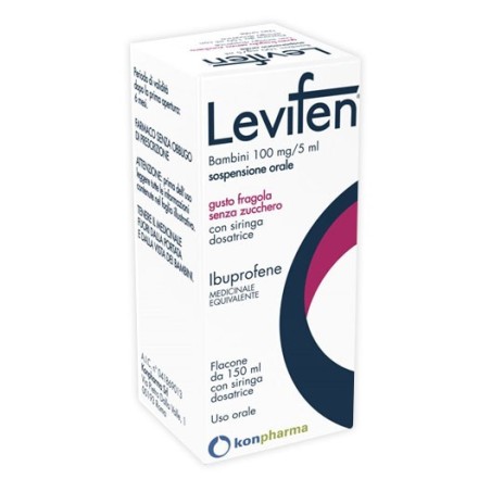 Levifen orale sosp 150 ml 100 mg/5 ml gusto fragola senza zucchero