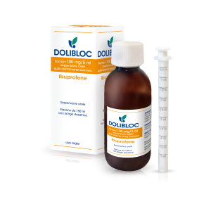 Dolibloc bb orale sosp 150 ml 100 mg/5 ml senza zucchero gusto arancia