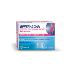 Efferalgan febbre e congestione nasale 10 bustine 1,5 g 500 mg+ 60 mg