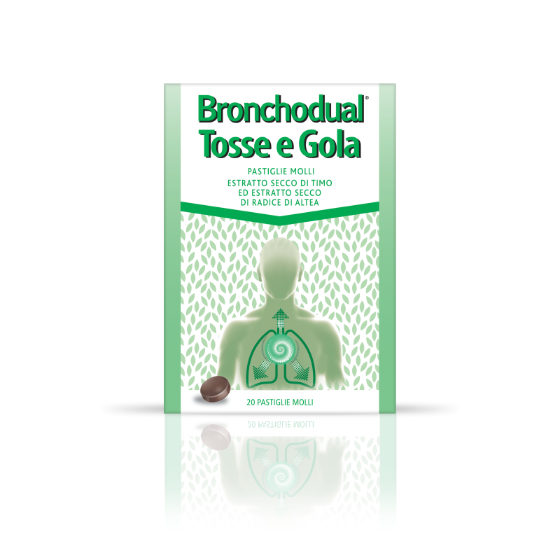 Bronchodual tosse e gola 20 pastiglie molli