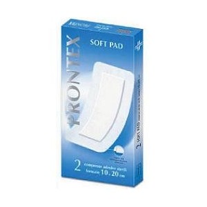 Garza compressa prontex soft pad autoadesiva 10x20cm 2 pezzi