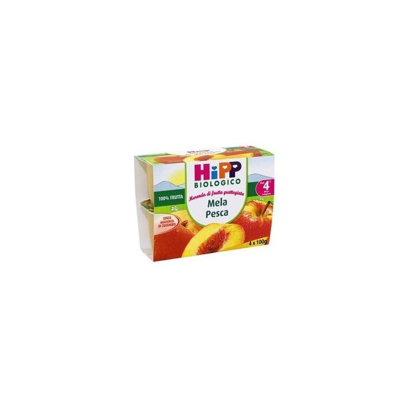 Hipp bio frutta grattuggiata mela pesca 4x100 g