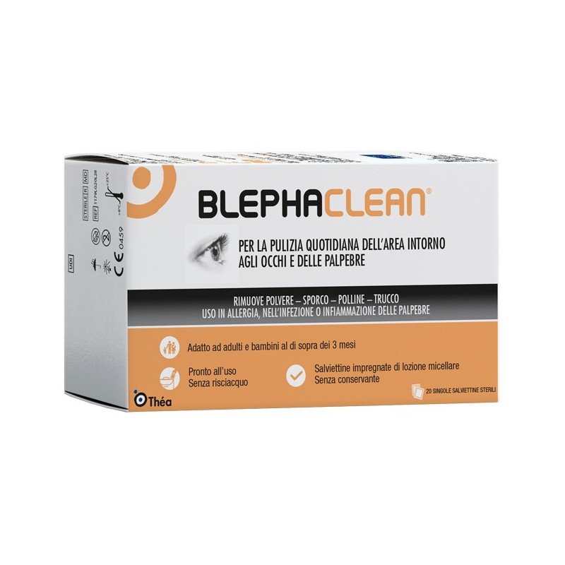Blephaclean garze oculari sterili a base di acido ialuronico20 pezzi