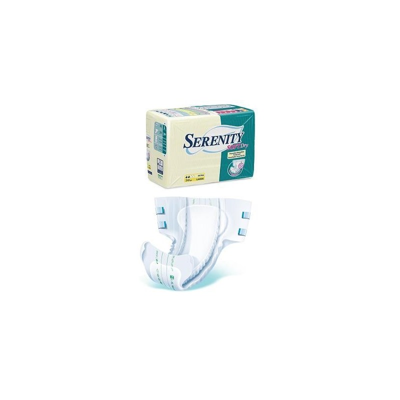 Pannolone per incontinenza serenity softdry formato super taglia medium 30 pezzi