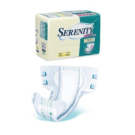 Pannolone per incontinenza serenity softdry formato super taglia medium 30 pezzi