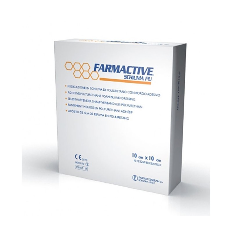 Cerotto farmactive schiuma in poliuretano 10x10 cm 10 pezzi Cerotto farmactive schiuma in poliuretano 10x10 cm 10 pezzi