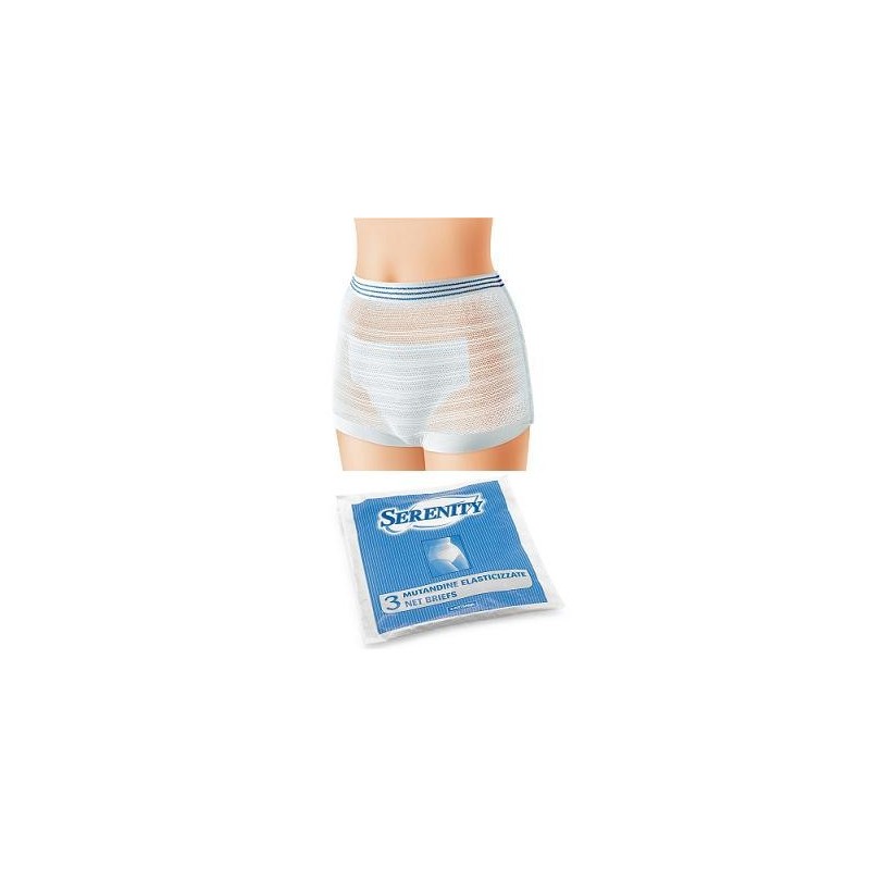 Mutandina elastica rettangolare a rete serenity xl 3 pezzi