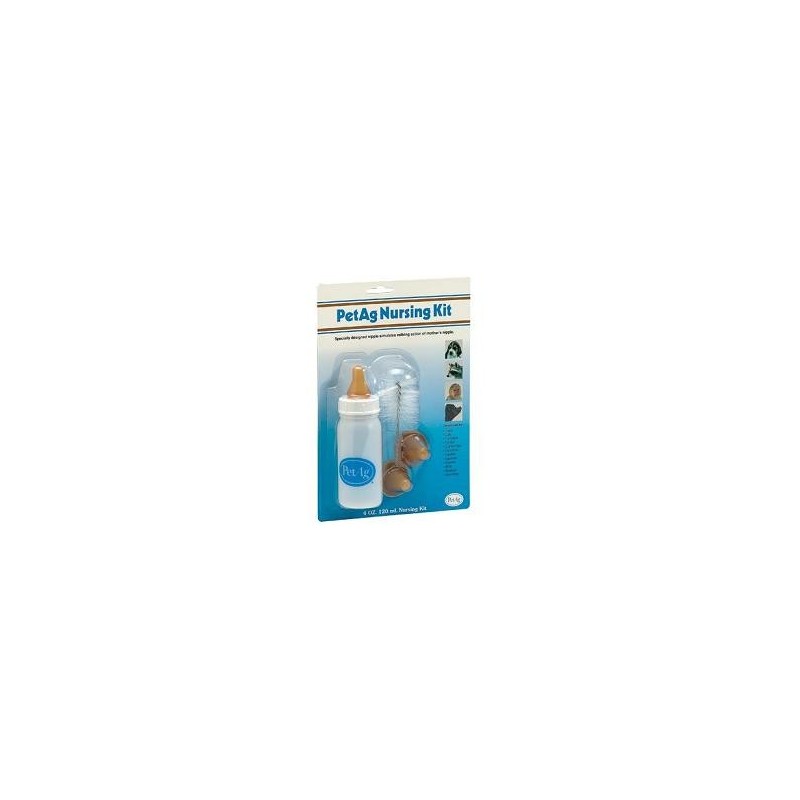 Nursing kit biberon da 120ml per animali + tettarelle di varie misure + scovolino per pulizia
