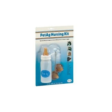 Nursing kit biberon da 120ml per animali + tettarelle di varie misure + scovolino per pulizia