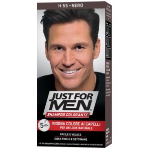 Just for men shampoo colorante h55 nero attivatore chiaro 38,5 ml + base colore 27,5 ml