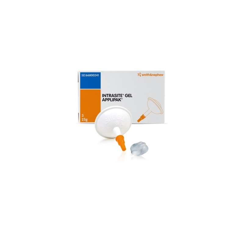 Medicazione a base di idrogel amorfo per lo sbrigliamento del tessuto necrotico confezione con applicatore applipak 8g 10 pezzi Medicazione a base di idrogel amorfo per lo sbrigliamento del tessuto necrotico confezione con applicatore applipak 8g 10 pezzi