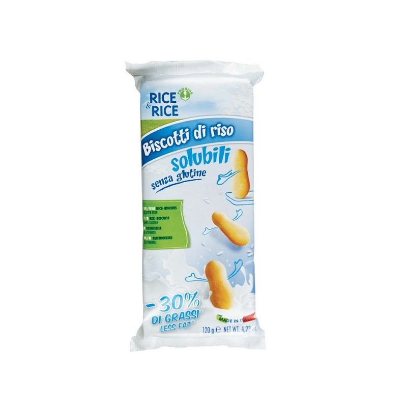 Rice&rice biscotti di riso solubili 30% grassi in meno 120 g