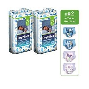 Pannolino huggies drynites boy pyjama pants 4/7 anni medium17/30kg 10 pezzi