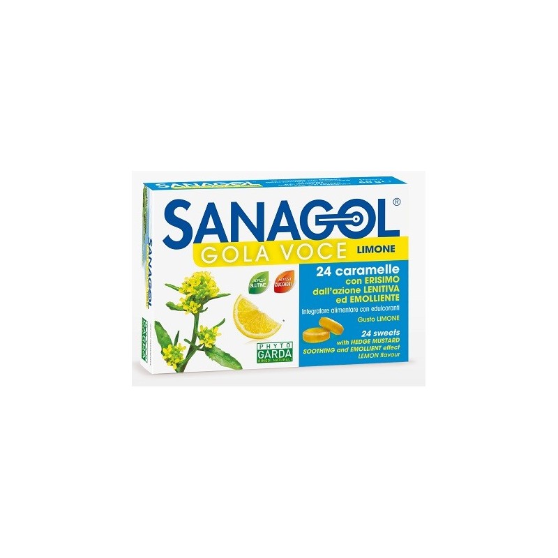 Sanagol gola voce senza zucchero limone 24 caramelle