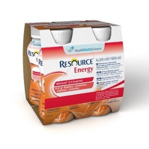 Resource energy albicocca 4 bottiglie 200 ml