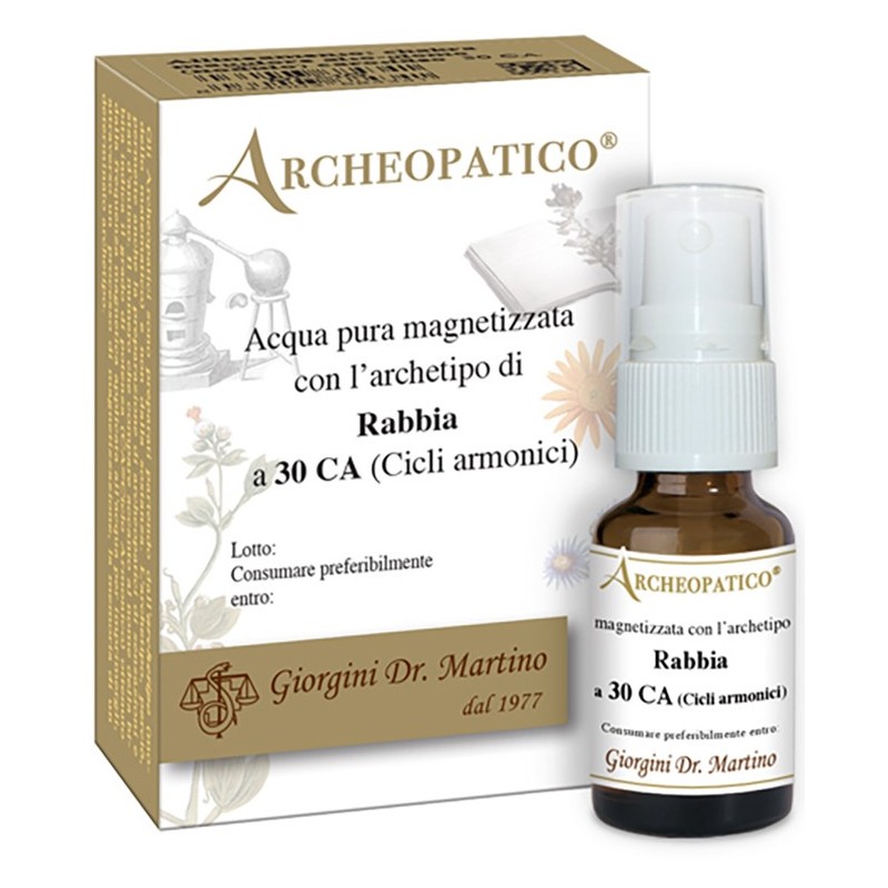 Archeopatico acqua pura magnetizzata con archetipo rabbia a30 cicli armonici 10 ml