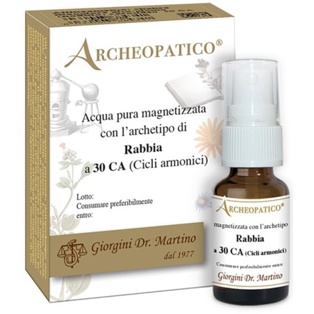 Archeopatico acqua pura magnetizzata con archetipo rabbia a30 cicli armonici 10 ml