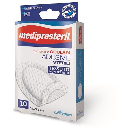 Garza compressa oculare medipresteril adesiva tnt 6,5x9,5cm10 pezzi