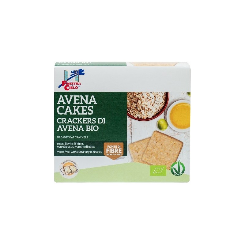 Fsc avenacakes crackers di avena bio vegan senza lievito dibirra con olio extravergine di oliva 250 g