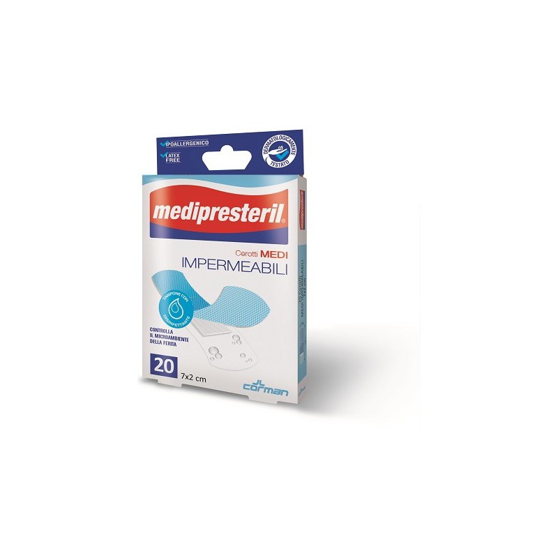 Cerotto grande medipresteril impermeabile 7x3cm 20 pezzi