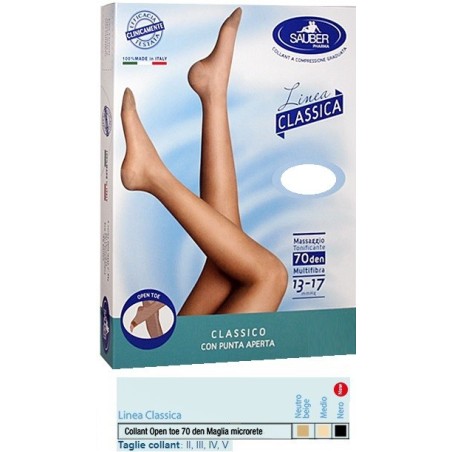Sauber collant open toe maglia microrete 70 den colore medio4 linea classica