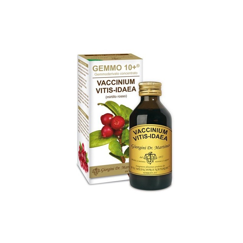 Gemmo 10+ mirtillo rosso liquido analcolico 100 ml Gemmo 10+ mirtillo rosso liquido analcolico 100 ml