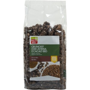 Fsc crunchy con avena e cacao bio ad alto contenuto di fibrecon olio di girasole senza olio di palma 375 g